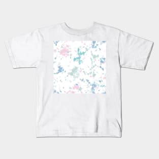 Colorful storm tie-dye shibori style over white background Kids T-Shirt